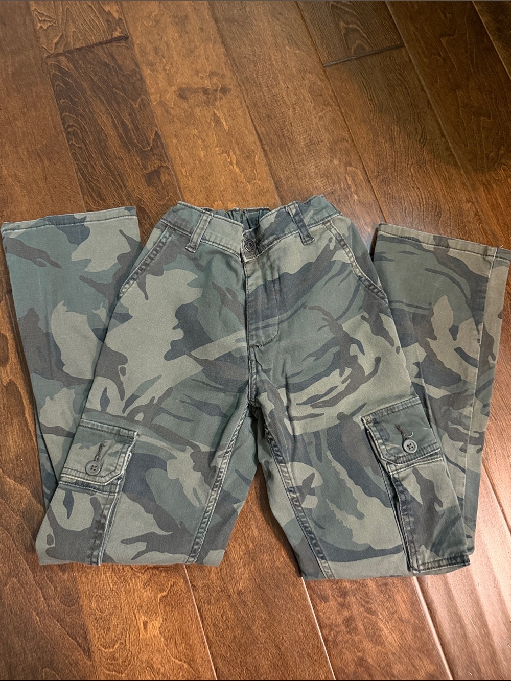 Boys Wrangler Camo Cargo Pants - Green